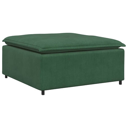 Modulares Sofa mit Fußhocker und Kissen Dunkelgrün
