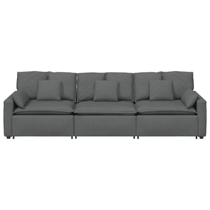 Modulares Sofa mit Kissen Dunkelgrau