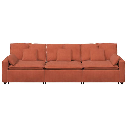 Modulares Sofa mit Kissen Rot Orange