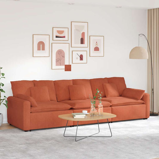 Modulares Sofa mit Kissen Rot Orange