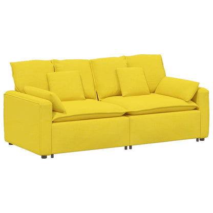 Modulares Sofa mit Kissen Hellgelb