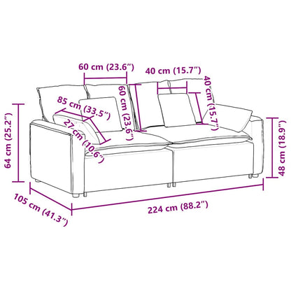 Modulares Sofa mit Kissen Beige