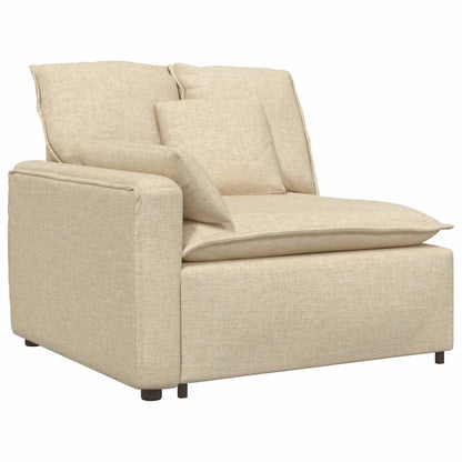 Modulares Sofa mit Kissen Stoff Creme