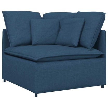 Modulares Sofa mit Kissen Stoff Blau