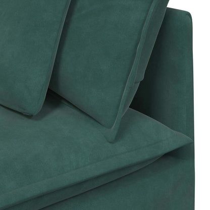 Modulares Sofa mit Kissen Samt Dunkelgrün
