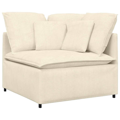Modulares Sofa mit Kissen Cordstoff Creme