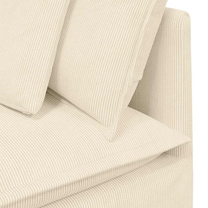 Modulares Sofa mit Kissen Cordstoff Creme