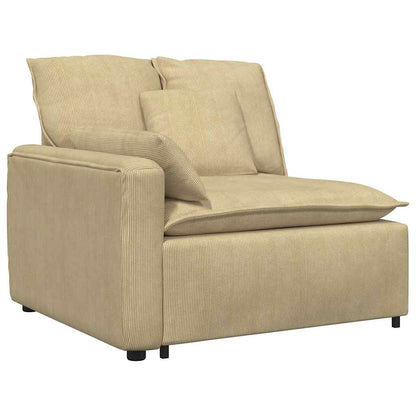 Modulares Sofa mit Kissen Cordstoff Graugrün