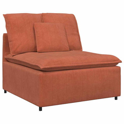 Modulares Sofa mit Kissen Cordstoff Rot Orange