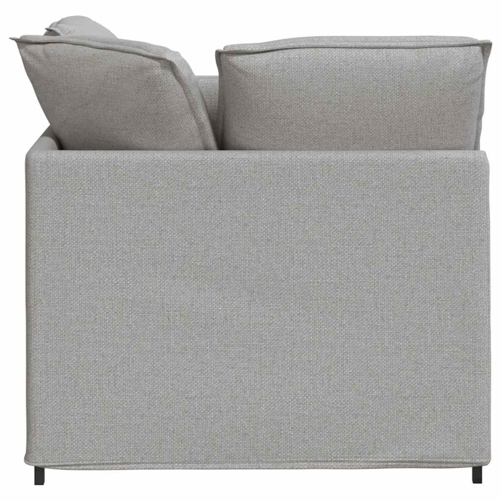 Modulares Sofa mit Fußhocker Kissen Stoff Wolkengrau