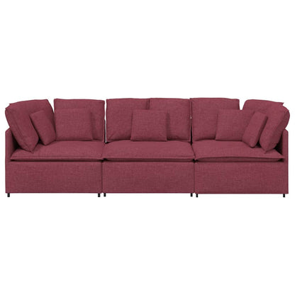 Modulares Sofa mit Kissen Stoff Weinrot