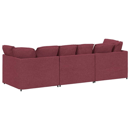 Modulares Sofa mit Kissen Stoff Weinrot