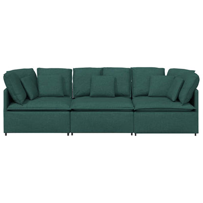 Modulares Sofa mit Kissen Stoff Dunkelgrün