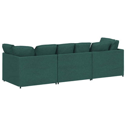 Modulares Sofa mit Kissen Stoff Dunkelgrün