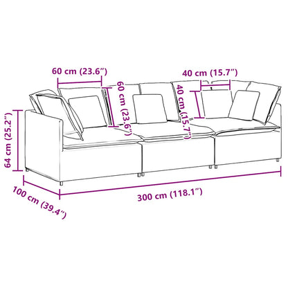 Modulares Sofa mit Kissen Samt Hellgrau