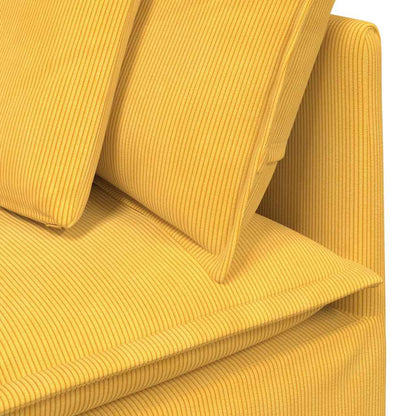 Modulares Sofa mit Kissen Cordstoff Hellgelb