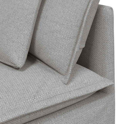 Modulares Sofa mit Fußhocker Kissen Stoff Wolkengrau