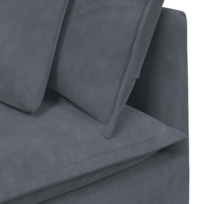 Modulares Sofa mit Kissen Samt Dunkelgrau