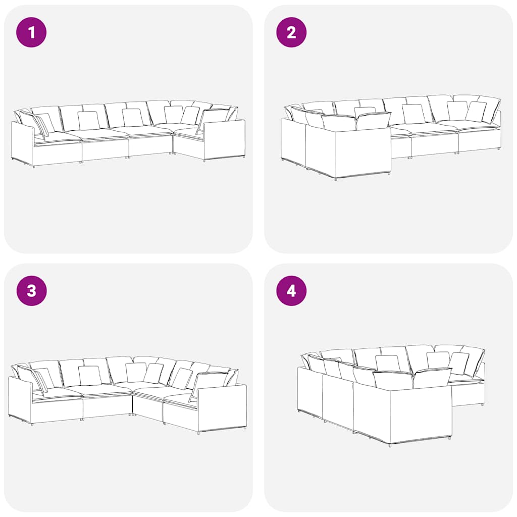 Modulares Sofa mit Kissen Samt Dunkelgrau
