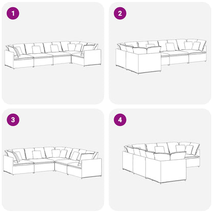 Modulares Sofa mit Kissen Samt Dunkelgrau