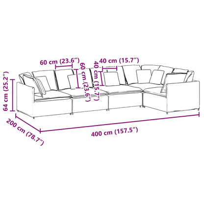 Modulares Sofa mit Kissen Samt Dunkelgrau