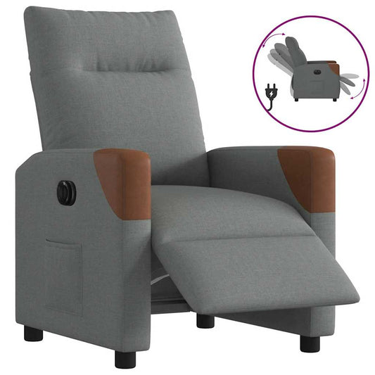Relaxsessel Elektrisch Dunkelgrau Stoff