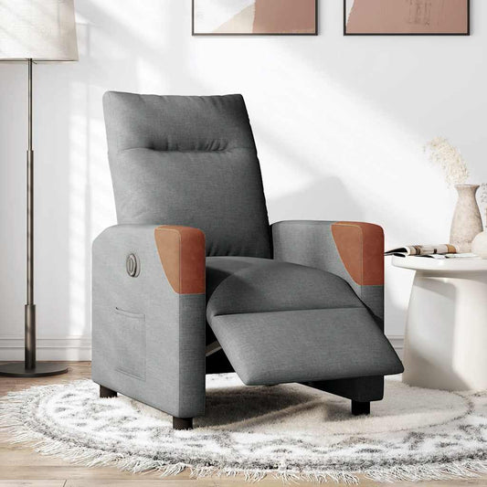 Relaxsessel Elektrisch Dunkelgrau Stoff
