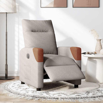 Relaxsessel Elektrisch Taupe Stoff