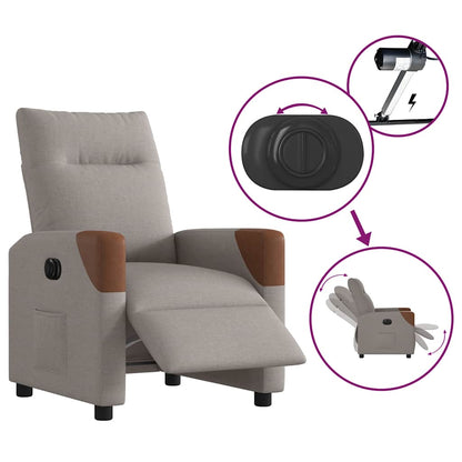 Relaxsessel Elektrisch Taupe Stoff
