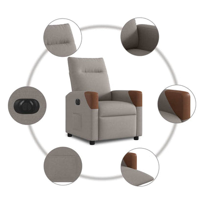 Relaxsessel Elektrisch Taupe Stoff