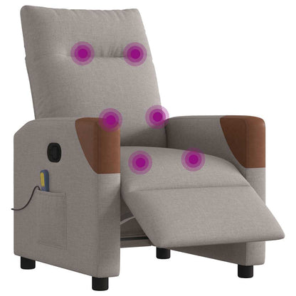 Massagesessel Elektrisch Taupe Stoff