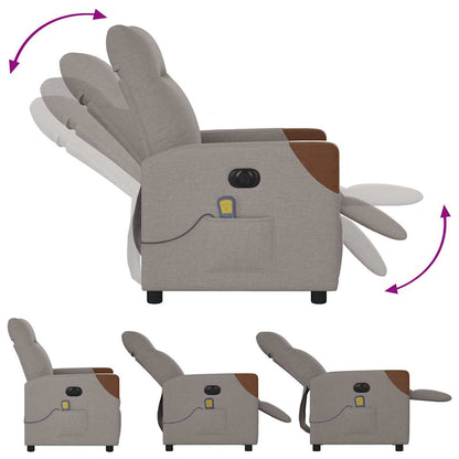 Massagesessel Elektrisch Taupe Stoff