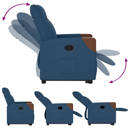 Relaxsessel mit Aufstehhilfe Blau Stoff