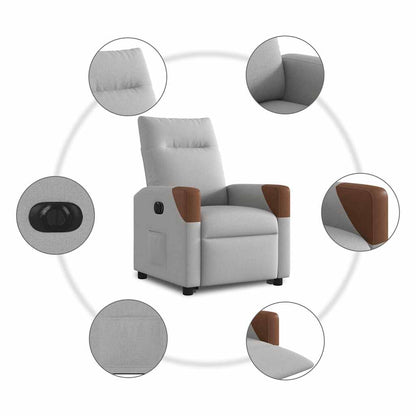 Relaxsessel mit Aufstehhilfe Elektrisch Wolkengrau Stoff