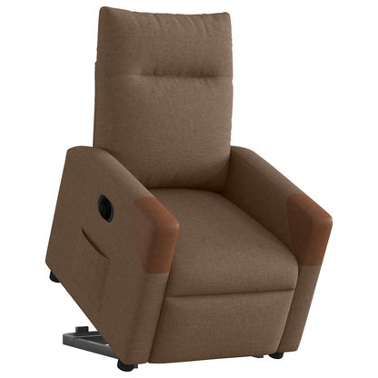 Relaxsessel mit Aufstehhilfe Elektrisch Braun Stoff