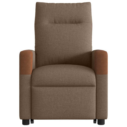 Relaxsessel mit Aufstehhilfe Elektrisch Braun Stoff