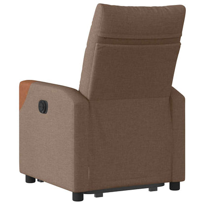 Relaxsessel mit Aufstehhilfe Elektrisch Braun Stoff