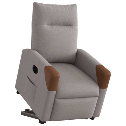 Relaxsessel mit Aufstehhilfe Elektrisch Taupe Stoff