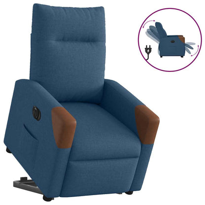 Relaxsessel mit Aufstehhilfe Elektrisch Blau Stoff