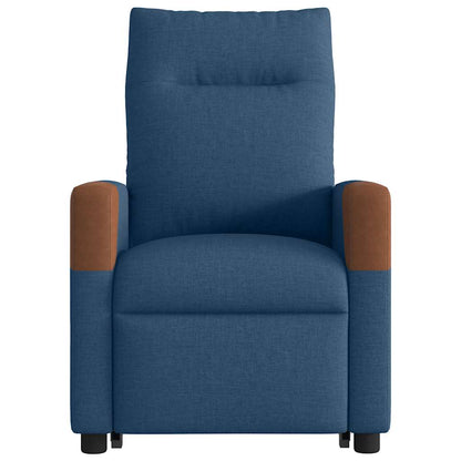 Massagesessel mit Aufstehhilfe Elektrisch Blau Stoff