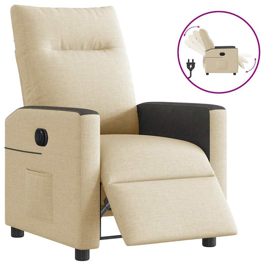 Relaxsessel Elektrisch Creme Stoff