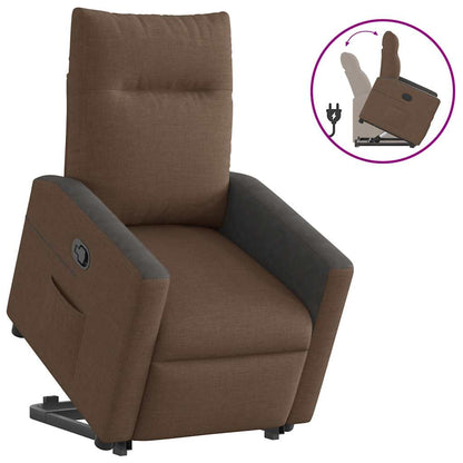 Relaxsessel mit Aufstehhilfe Braun Stoff