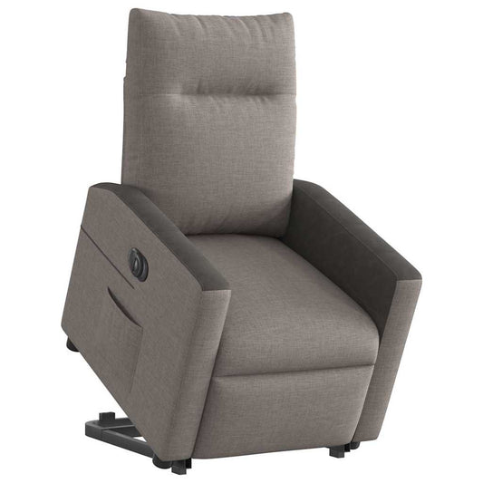 Relaxsessel mit Aufstehhilfe Elektrisch Taupe Stoff