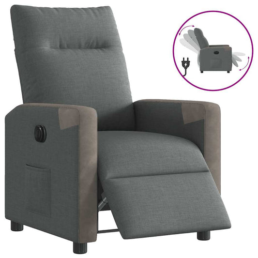 Relaxsessel Elektrisch Dunkelgrau Stoff
