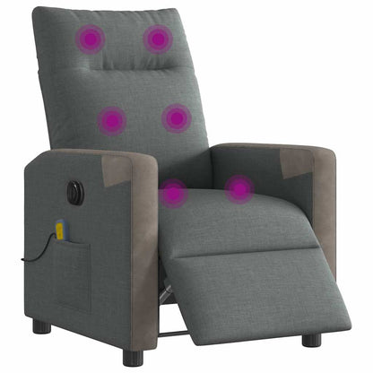 Massagesessel Elektrisch Dunkelgrau Stoff