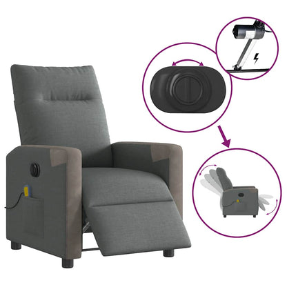 Massagesessel Elektrisch Dunkelgrau Stoff