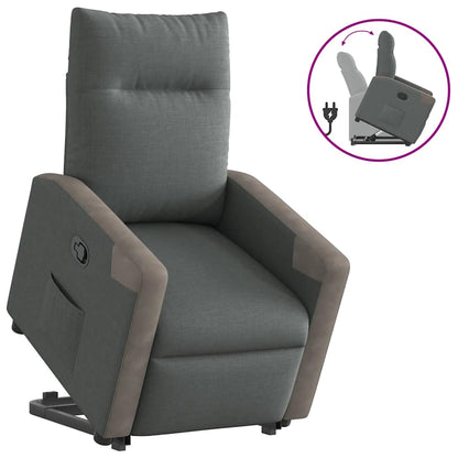 Relaxsessel mit Aufstehhilfe Dunkelgrau Stoff