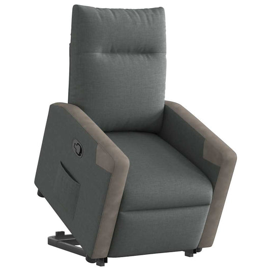 Relaxsessel mit Aufstehhilfe Dunkelgrau Stoff