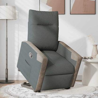Relaxsessel mit Aufstehhilfe Dunkelgrau Stoff