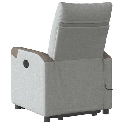 Massagesessel mit Aufstehhilfe Wolkengrau Stoff